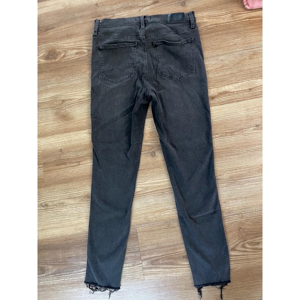 Madewell 10” High Rise Skinny Button Fly Raw Hem Dark Grey Jeans Size 29 - Picture 5 of 7